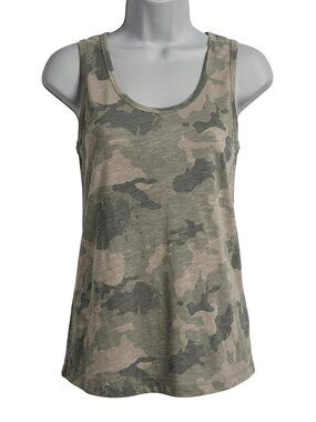 *3 FOR $9* NEW Dari Camouflage Racerback Tank Camo Print Lightweight Top Shirt L